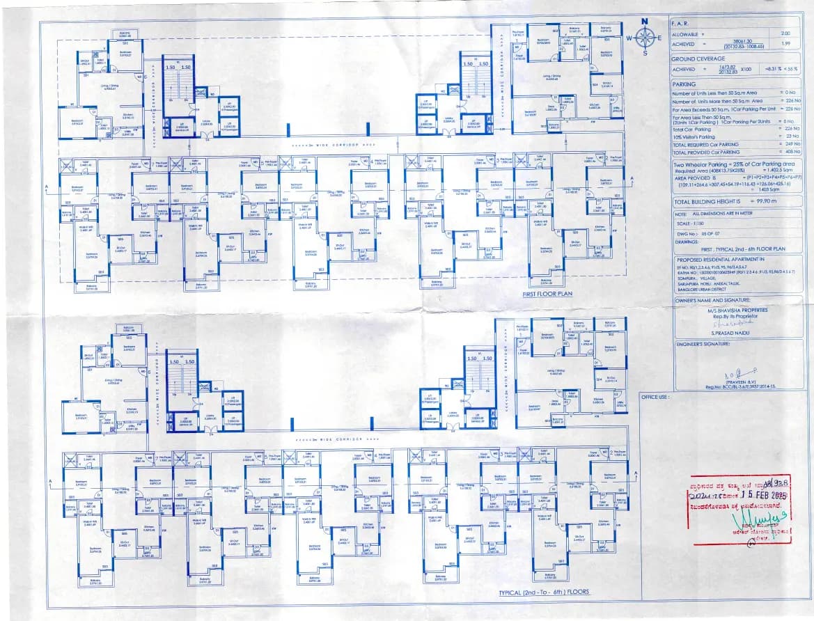 Bilva Phase-II By Bhavisha Homes: Approved Building Plan, page 1 (filed with Karnataka RERA)