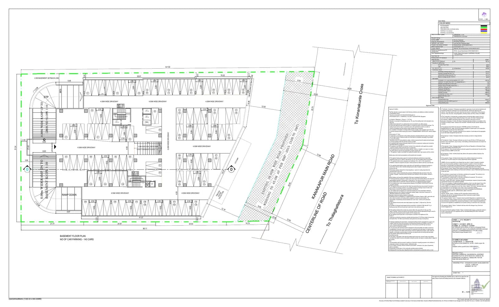 Skav Madhura: Approved Building Plan, page 1 (filed with Karnataka RERA)