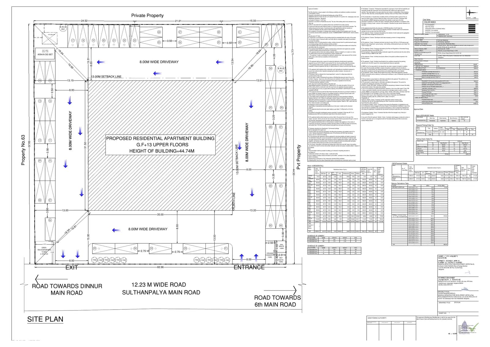 Magnolia Delight: 14 Approved Building Plan, page 1 (filed with Karnataka RERA)