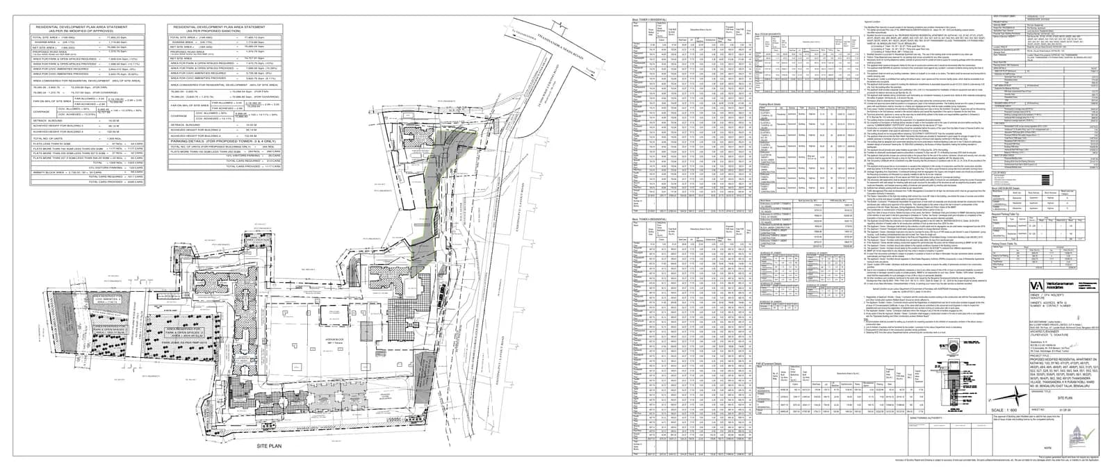 Mirabelle: Approved Building Plan, page 1 (filed with Karnataka RERA)