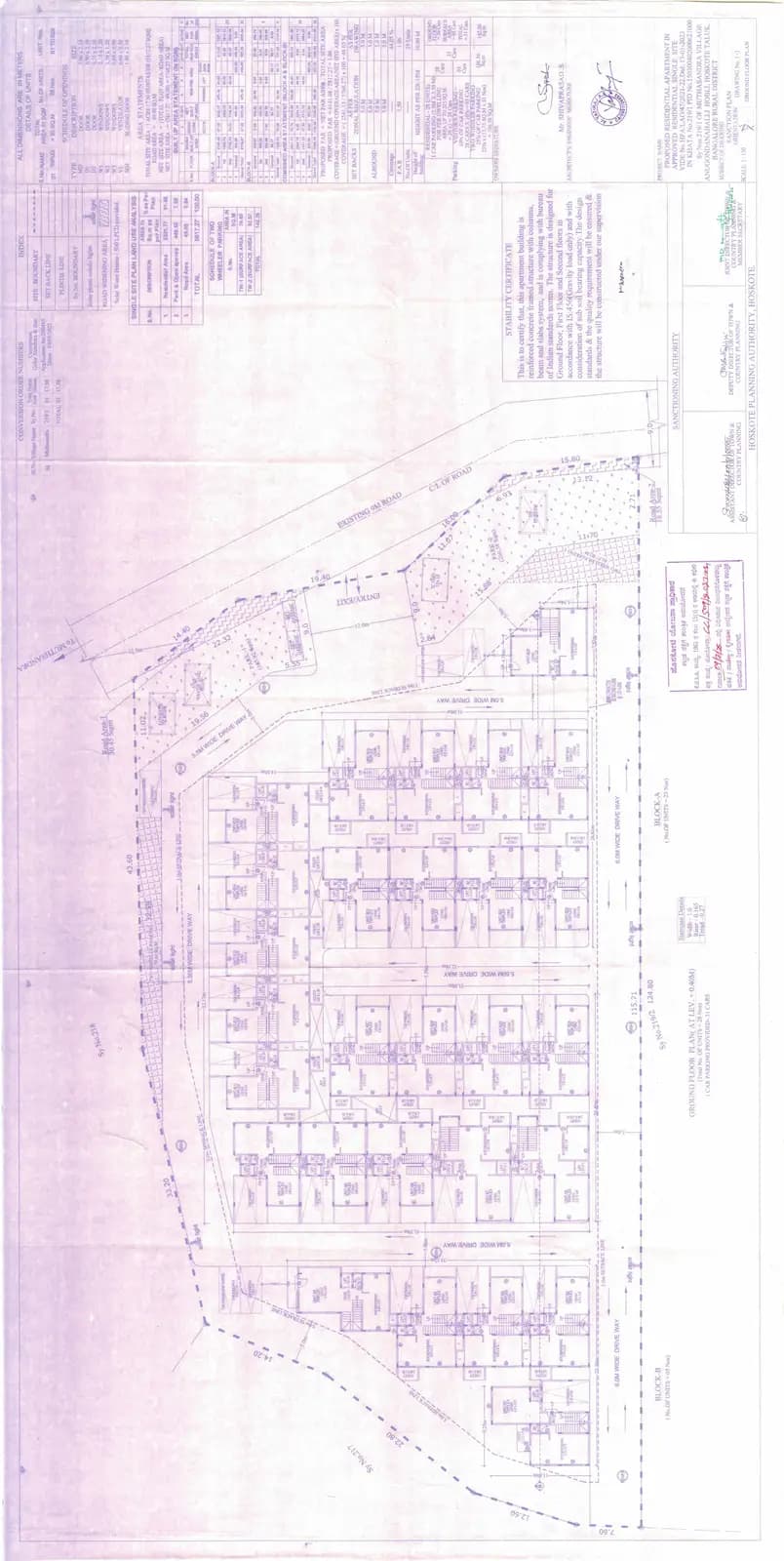 Bhuvana Boulevard: Approved Building Plan, page 1 (filed with Karnataka RERA)