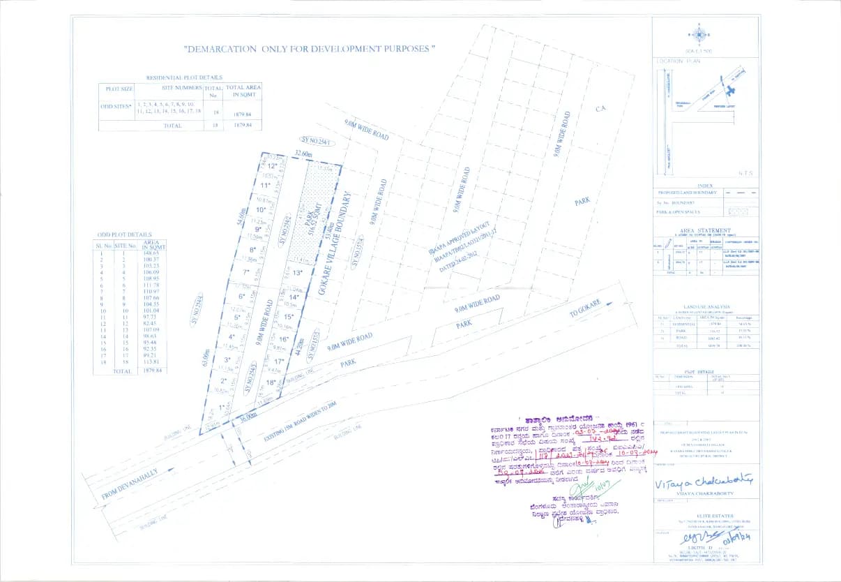 Elite Park: Elite Park Ph5 - Approved Plan (filed with Karnataka RERA)