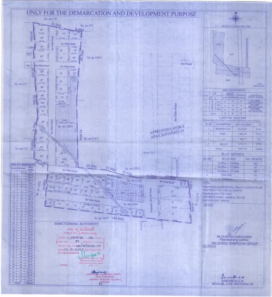 Riva Del Garda: Approved Layout Plan/Demarcation Plan (filed with Karnataka RERA)