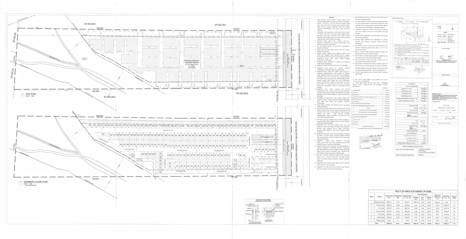 SV Green View: Approved Building Plan, page 1 (filed with Karnataka RERA)