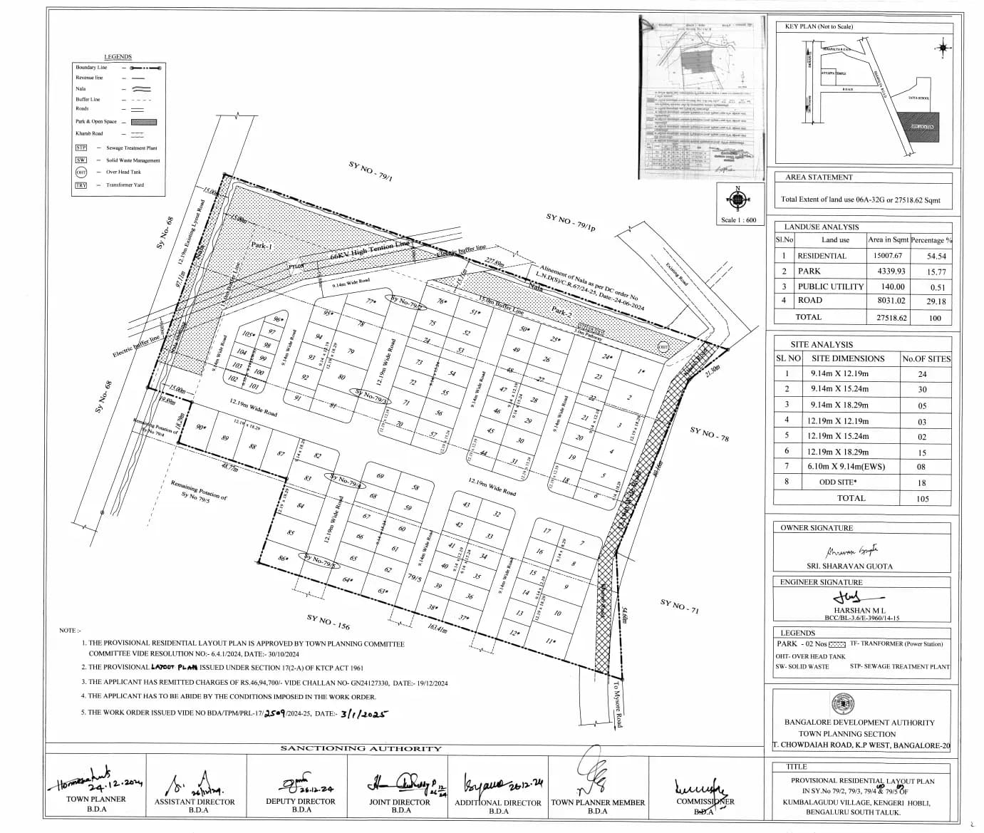 Bloomfields: 6 BDA Approved Plan (filed with Karnataka RERA)