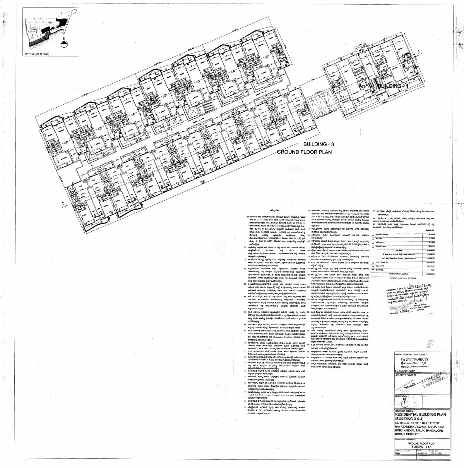 JRC Wild Woods: GROUND FLOOR PLAN BUILDING 3 & 4_c.pdf (filed with Karnataka RERA)
