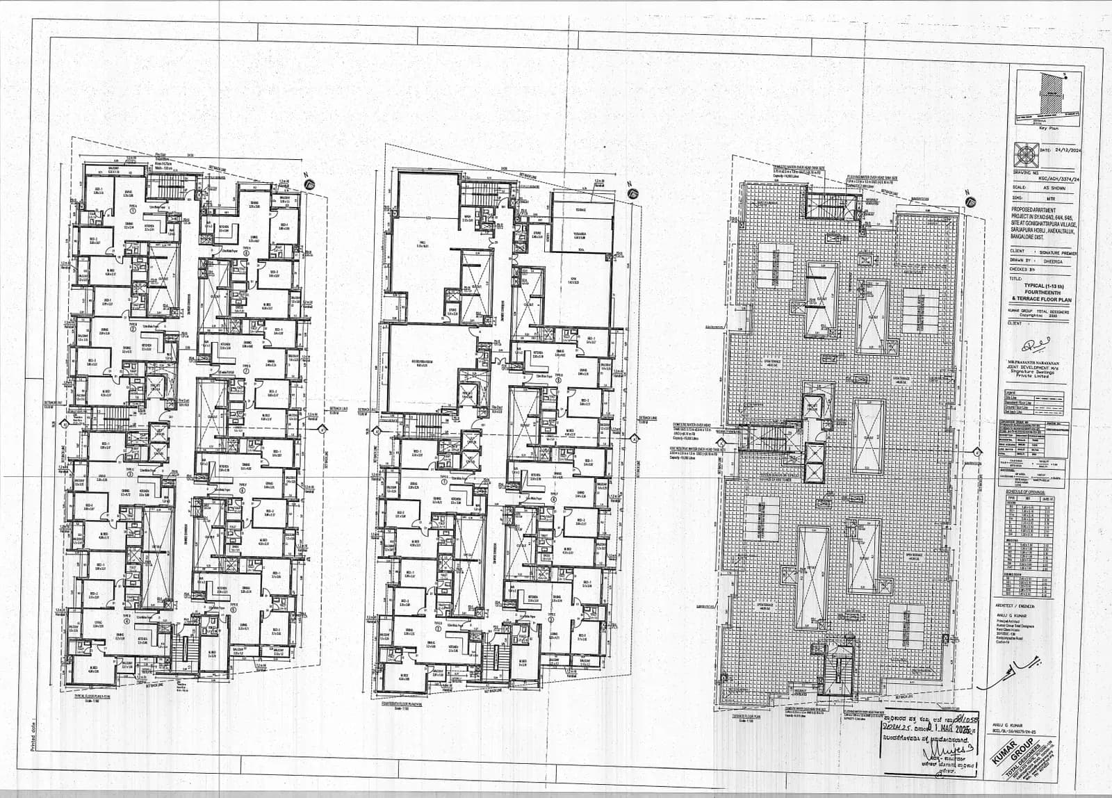 Signature Premier: Approved Building Plan (filed with Karnataka RERA)