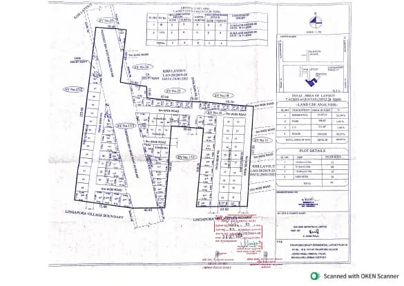 KBR Estates: Approved Layout Plan/Demarcation Plan (filed with Karnataka RERA)
