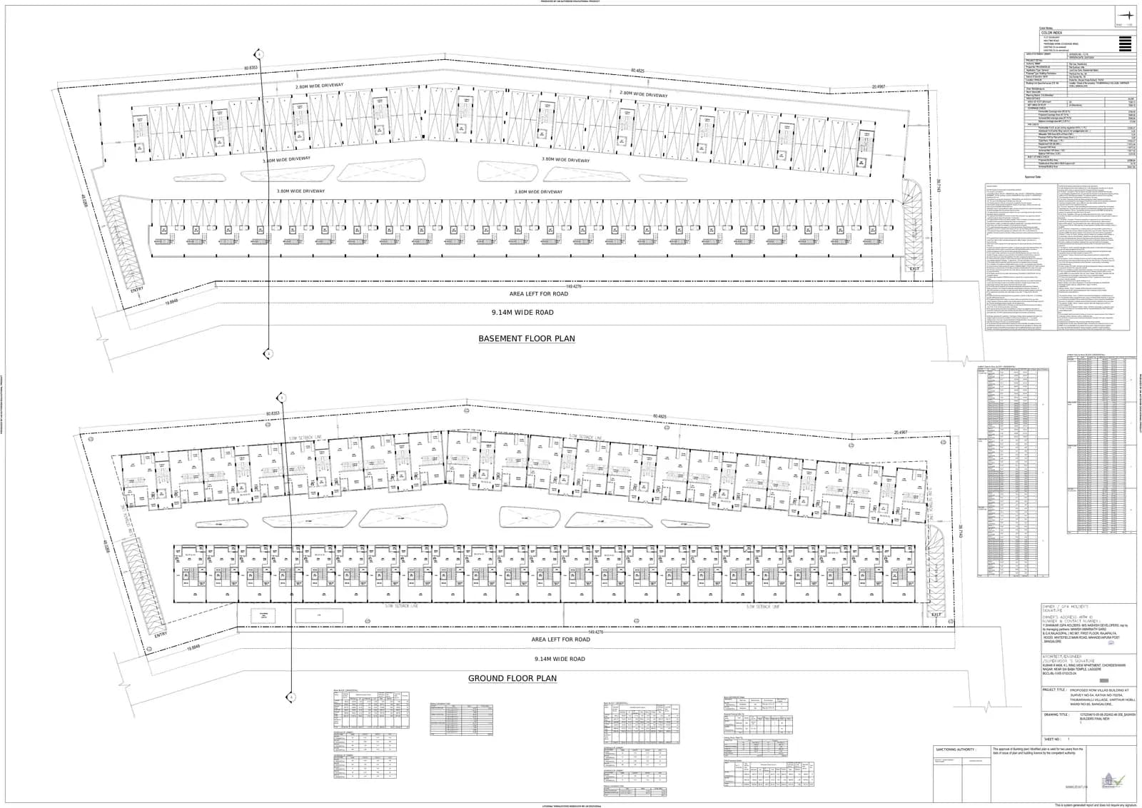 Ashish Krishna Maple: Approved Building Plan, page 1 (filed with Karnataka RERA)