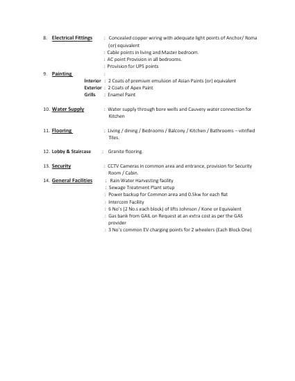 M R Serenity: Brochure, page 2 (filed with Karnataka RERA)
