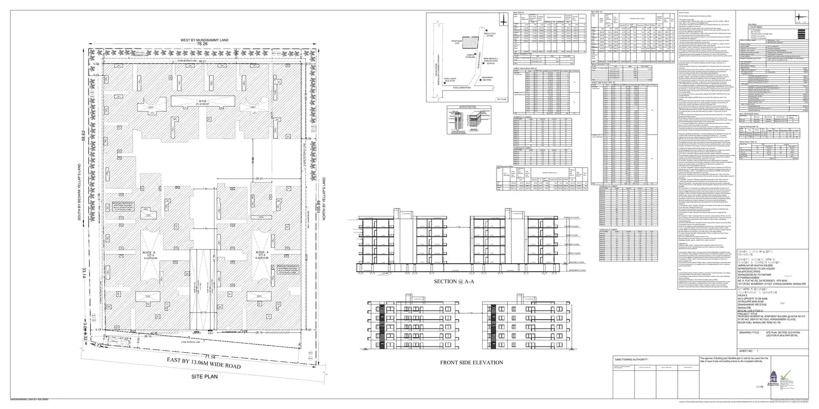 M R Serenity: Approved Building Plan, page 1 (filed with Karnataka RERA)