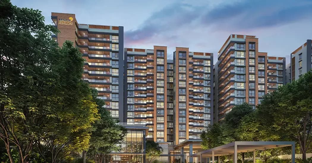 Brigade Avalon: Exterior elevation render of luxury apartment towers (artist’s impression)