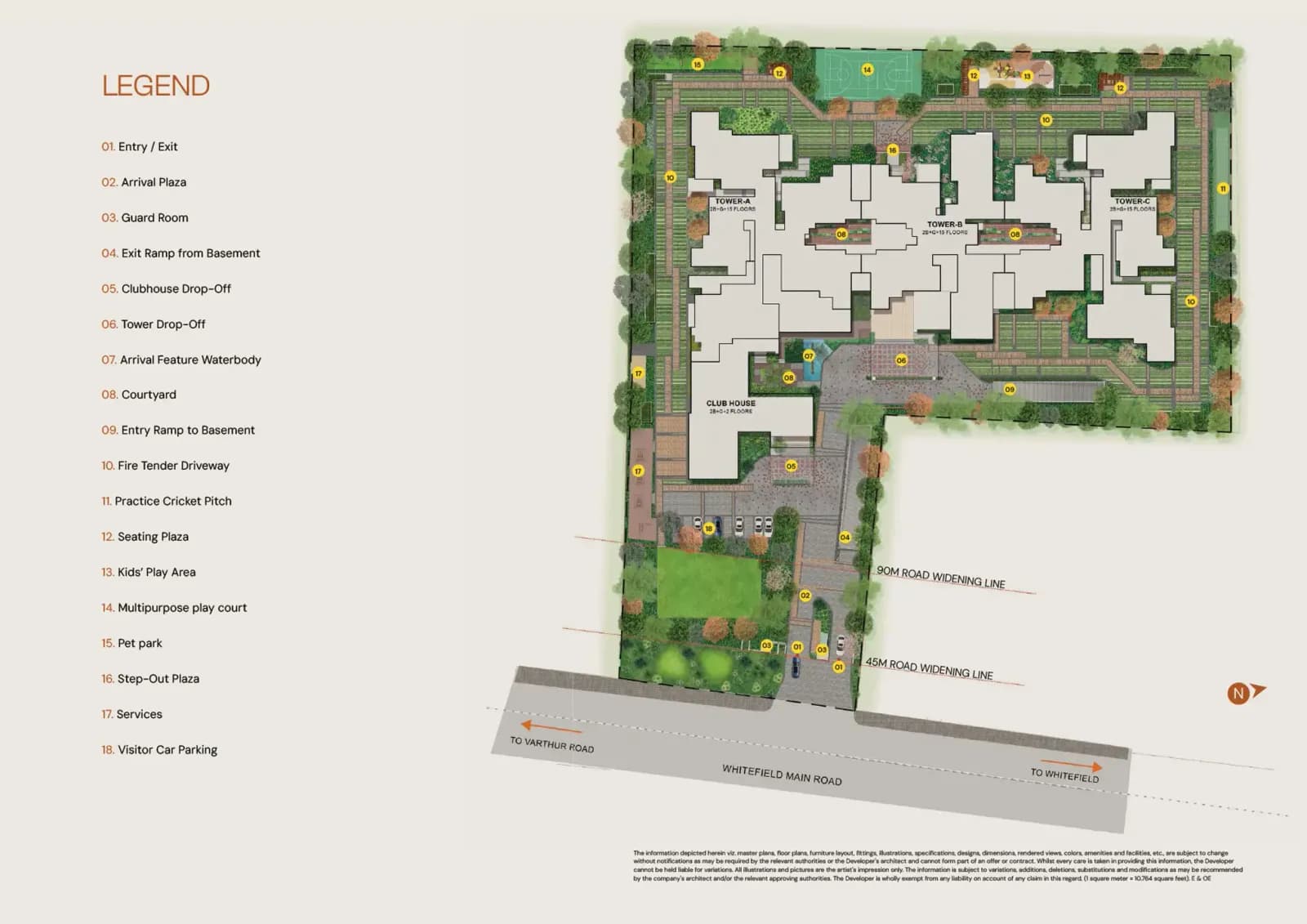 Brigade Avalon: Master plan - 4 acre low-density layout with 80% open spaces