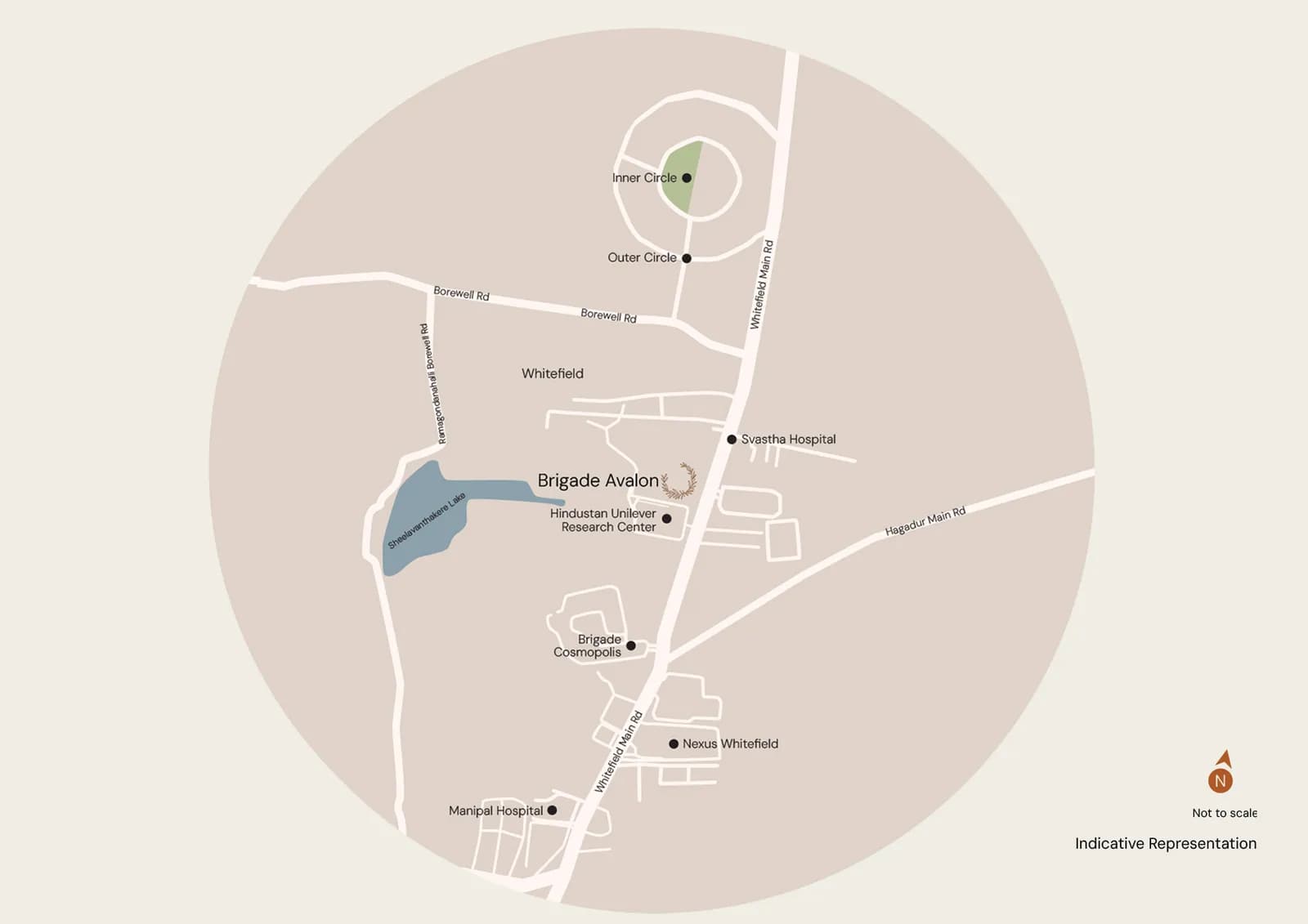 Brigade Avalon: Location map - Whitefield Main Road, Bangalore