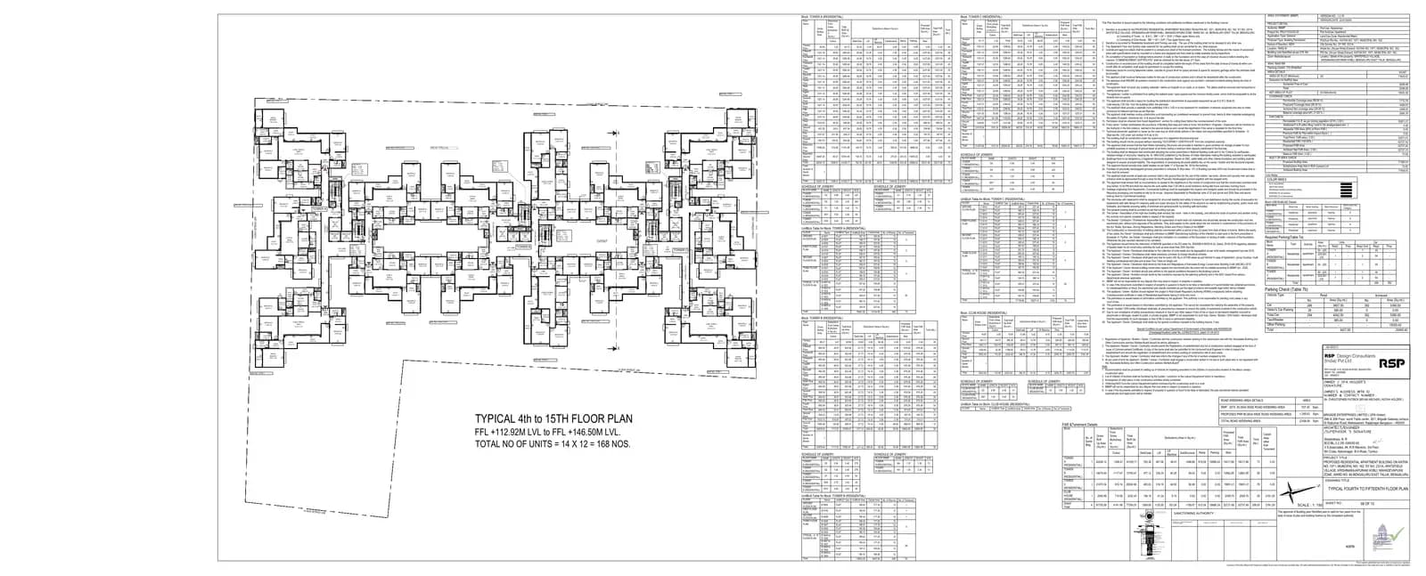 Brigade Avalon: Brigade Avalon - Typical Fourth to Fifteen Floor Plan.pdf (filed with Karnataka RERA)