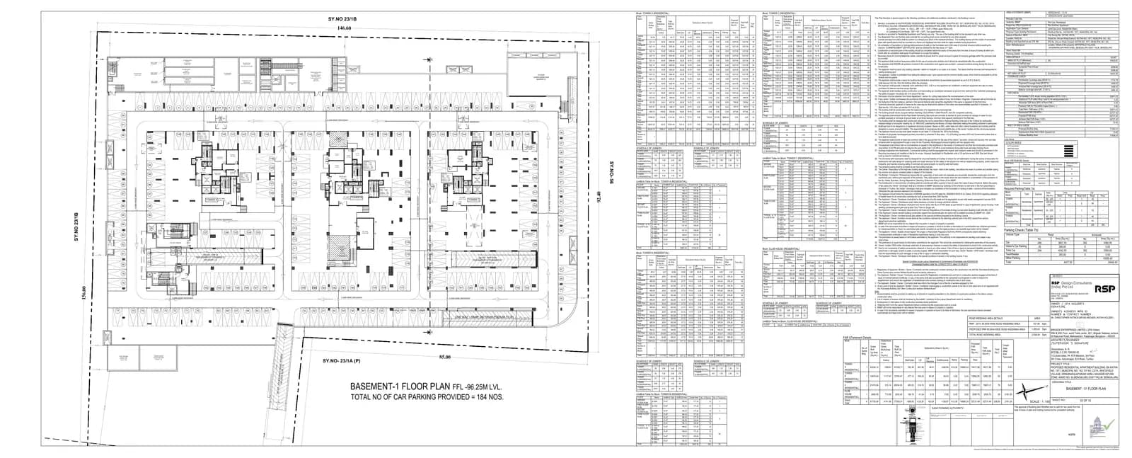 Brigade Avalon: Brigade Avalon - Basement 01 Floor Plan.pdf (filed with Karnataka RERA)