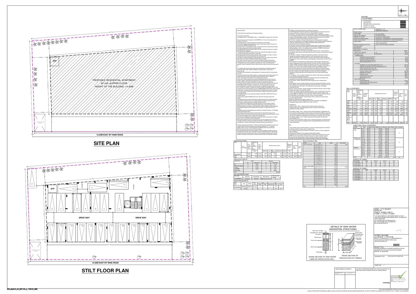 Palladium Live Spaces: Sanction plan, page 1 (filed with Karnataka RERA)