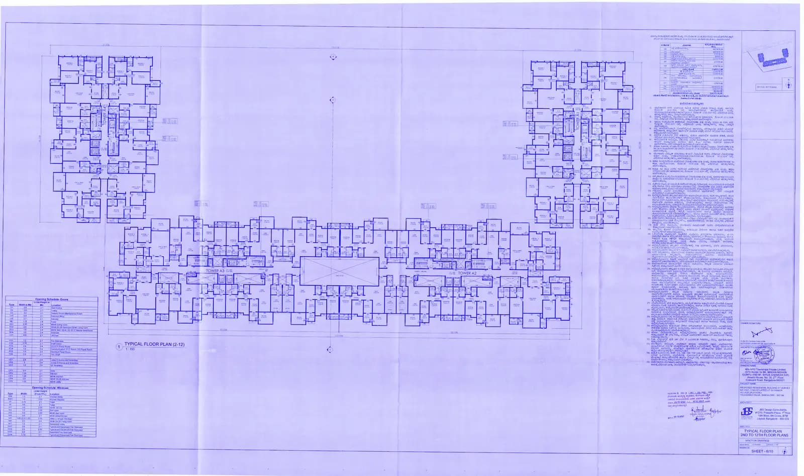 Assetz Zen & Sato: Annexure 8-Sanctioned Drawings-Typical floor plan 2nd to 12th Floor Plans (filed with Karnataka RERA)