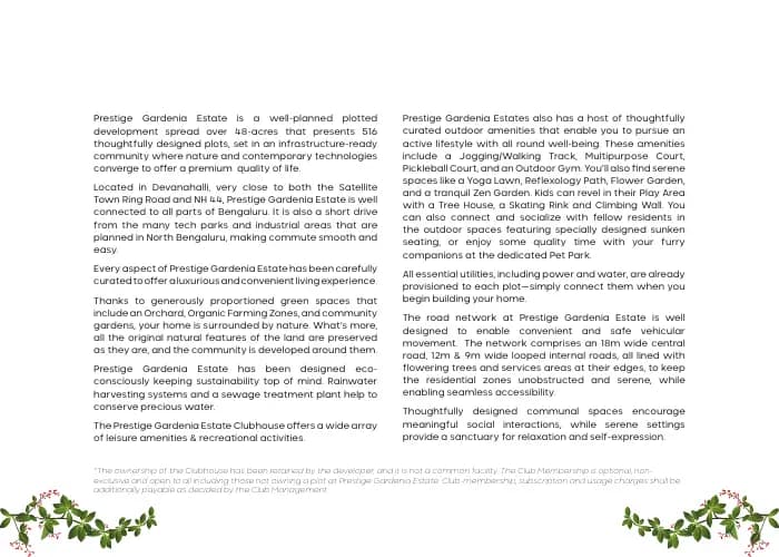 Prestige Gardenia Estate: Gardenia Estate Brochure_organized.pdf, page 2 (filed with Karnataka RERA)