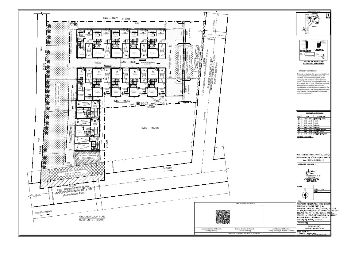 Sthitha Nature Walk: 8 2 Approved Ground Floor Plan (filed with Karnataka RERA)