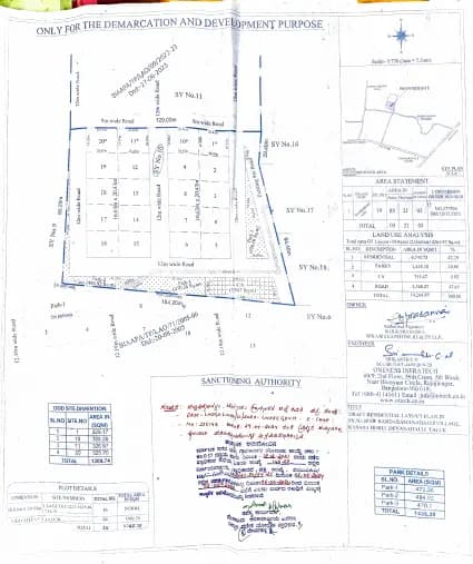 The Midsummer Rain-Villa Plot Development: Approved Layout Plan/Demarcation Plan (filed with Karnataka RERA)