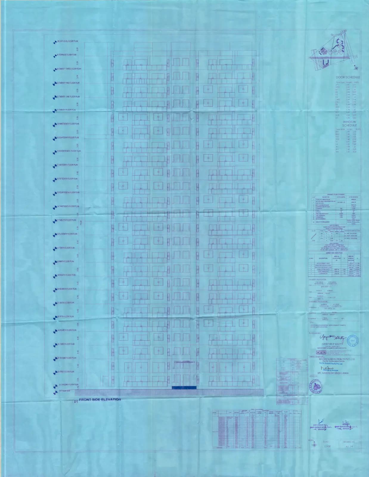 Sri Sri Sattva: 7 TOWER - E Elevation Plan (filed with Karnataka RERA)