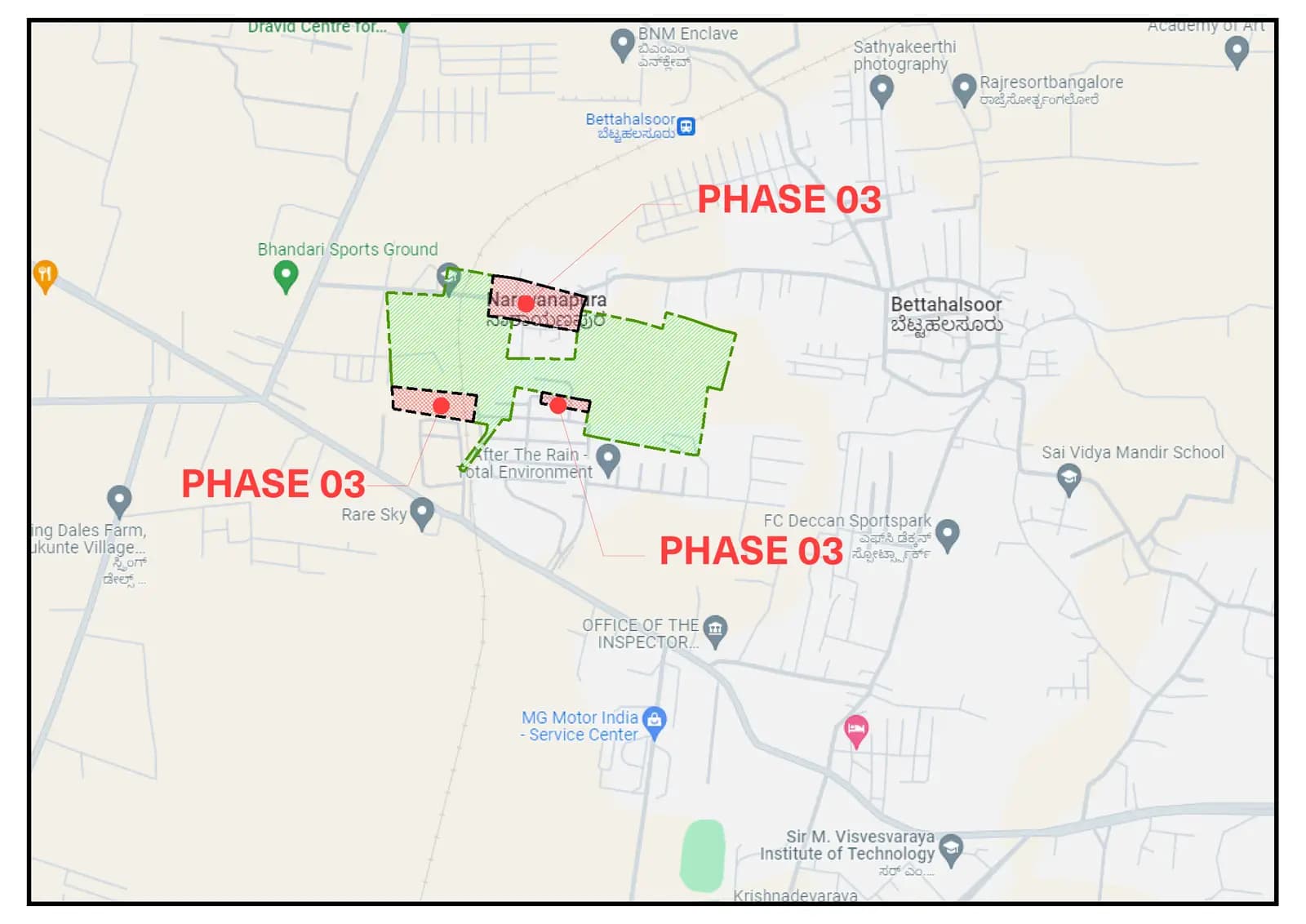 After The Rain Phase III: Demarcation in Google Map.pdf (filed with Karnataka RERA)