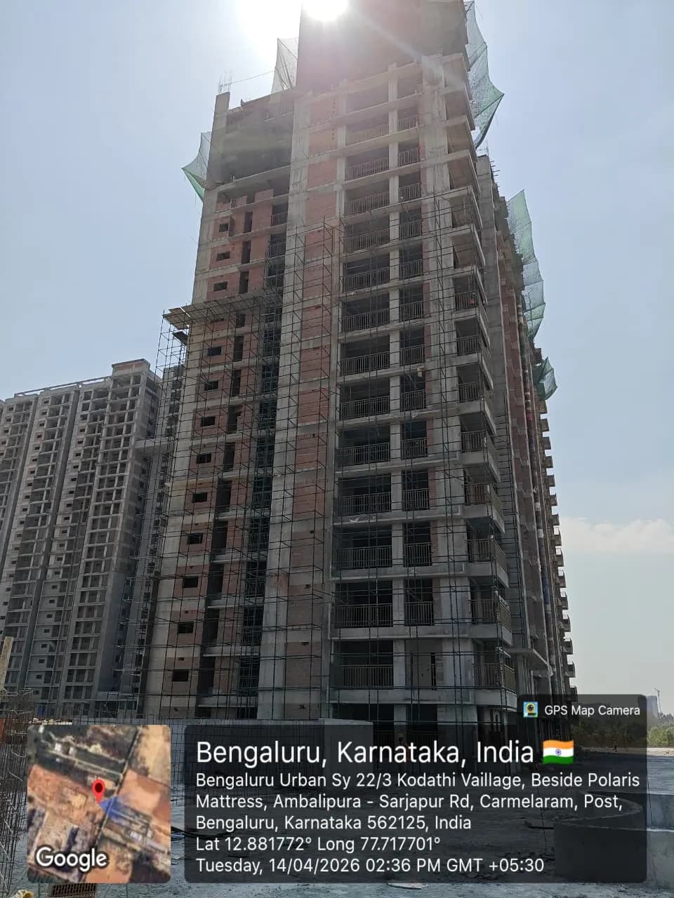 Trifecta Vanto: Site photo filed with Karnataka RERA