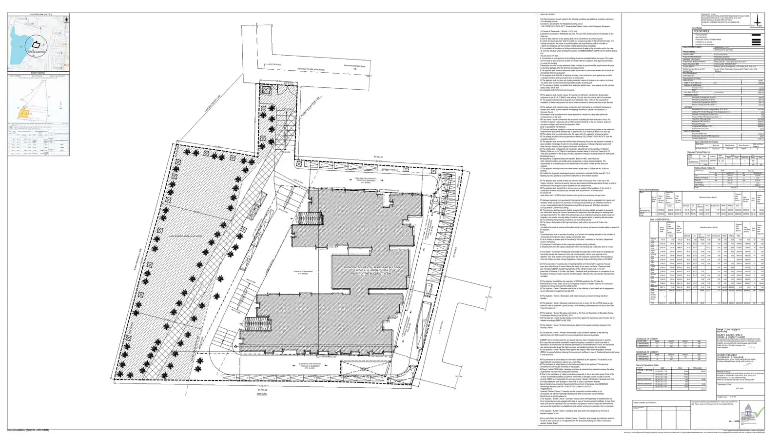 Saiven Six Senses: Approved Building Plan, page 1 (filed with Karnataka RERA)