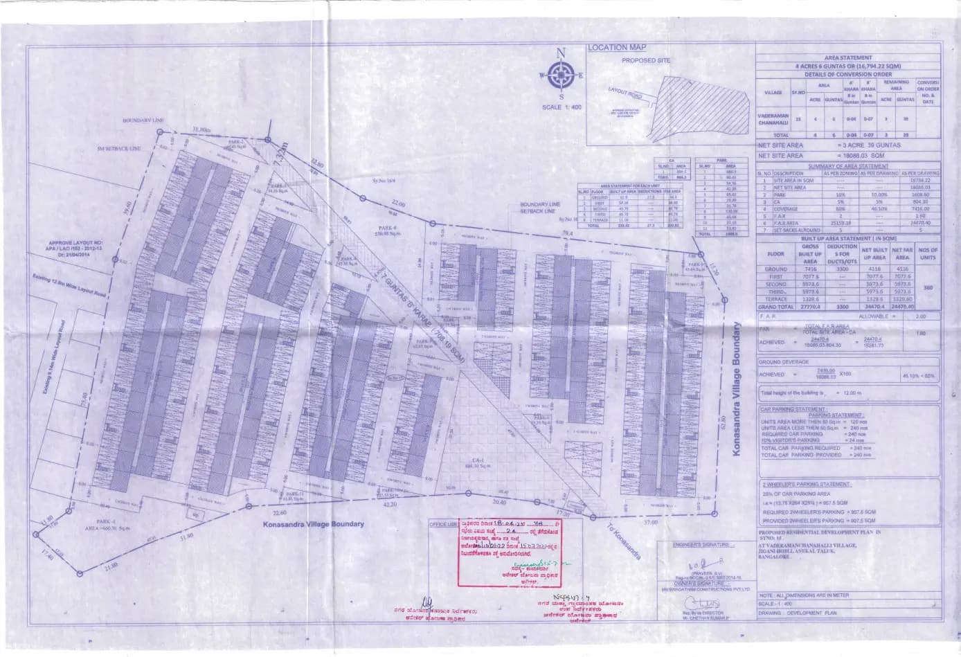 Aiikya Forestscape: Approved Building Plan (filed with Karnataka RERA)