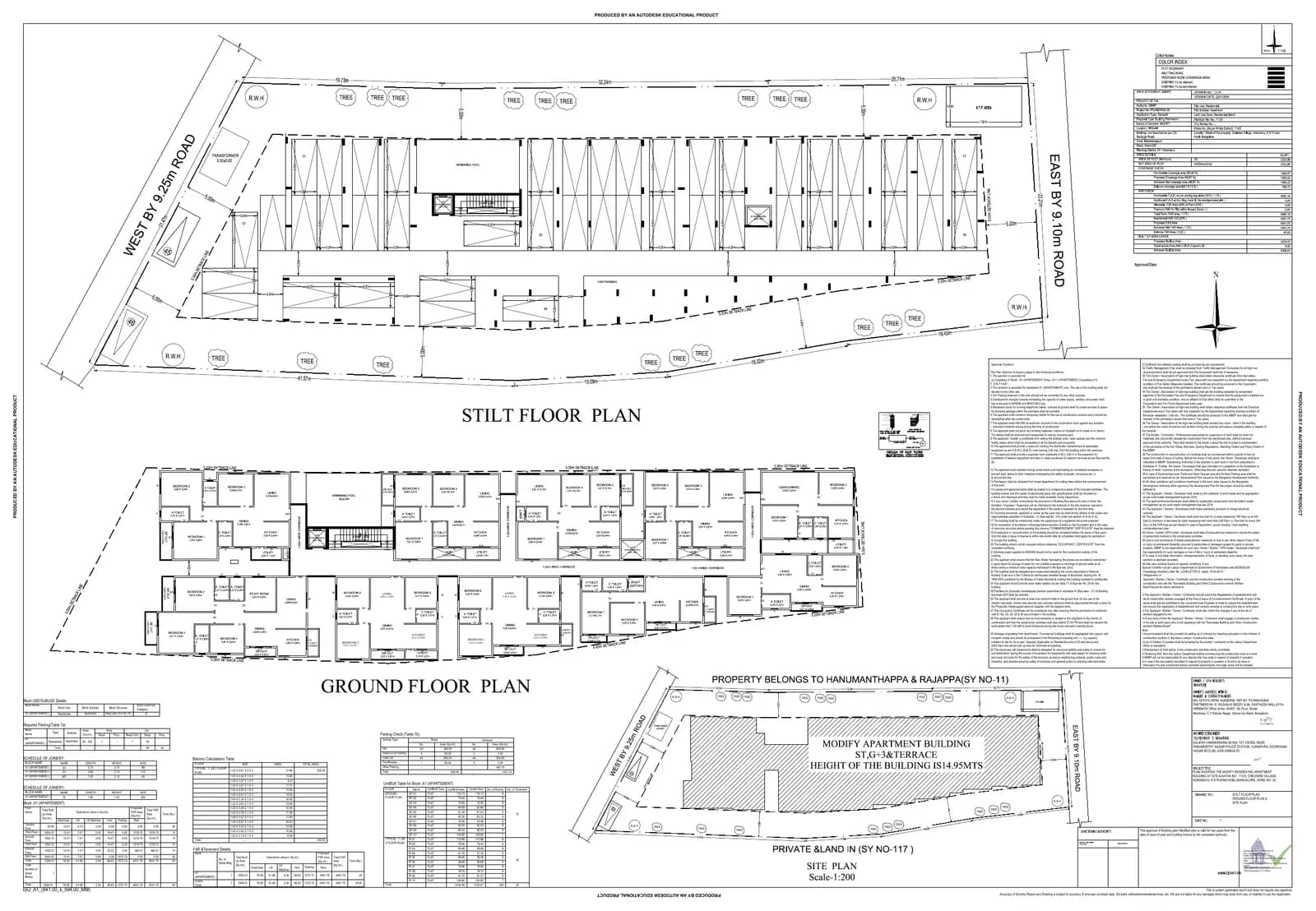 Nithya Infra Sunshine: Approved Building Plan (filed with Karnataka RERA)