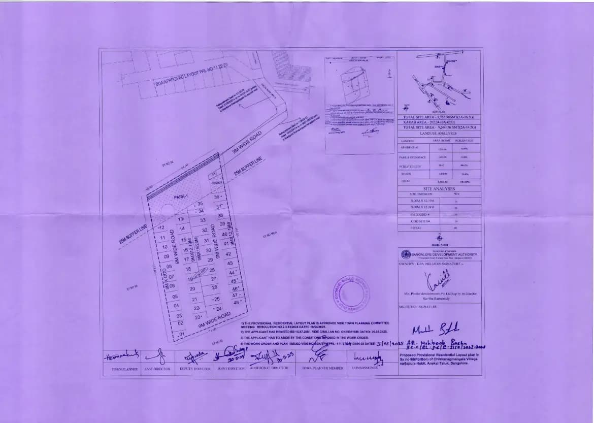 The Citadel: The citadel BDA approved plan colour (filed with Karnataka RERA)