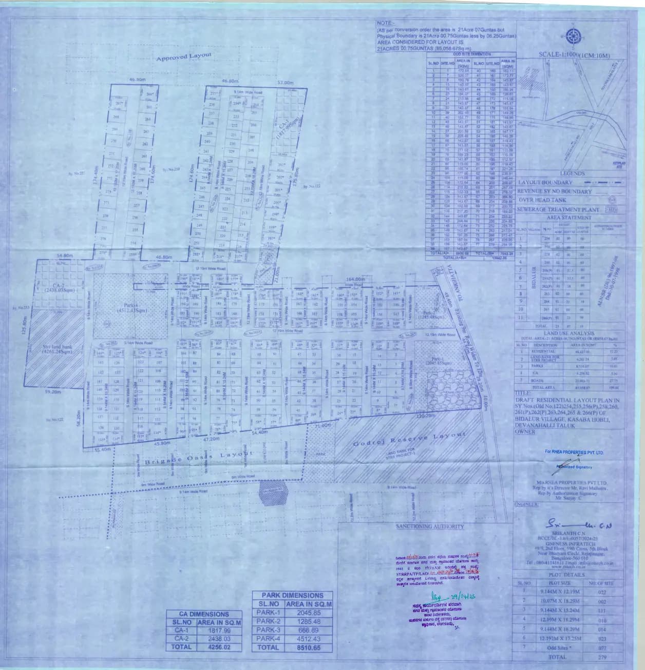 Legacy Mihira: Approved Layout Plan/Demarcation Plan (filed with Karnataka RERA)