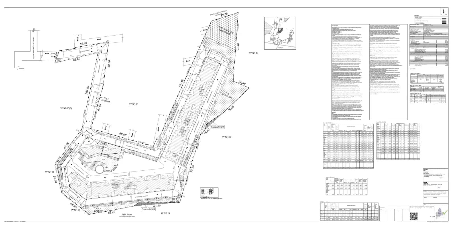 Casagrand Estancia: Approved Building Plan, page 1 (filed with Karnataka RERA)