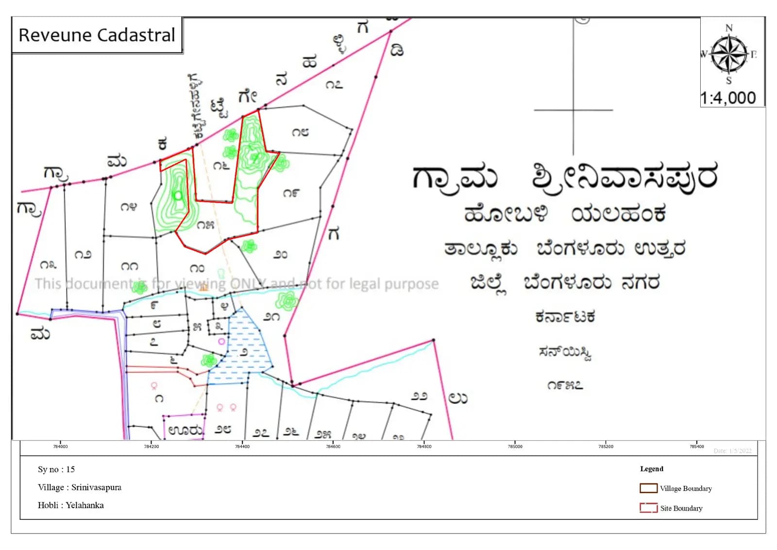 Casagrand Estancia: village map Srinivaspura demarcation sy no 15.pdf (filed with Karnataka RERA)