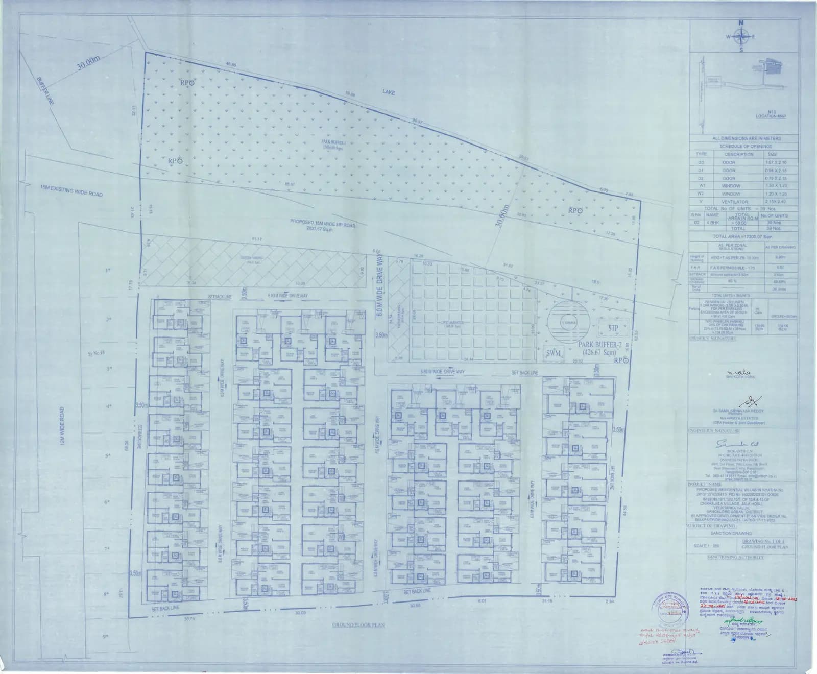 Ramya Water Front: Approved Building Plan, page 1 (filed with Karnataka RERA)