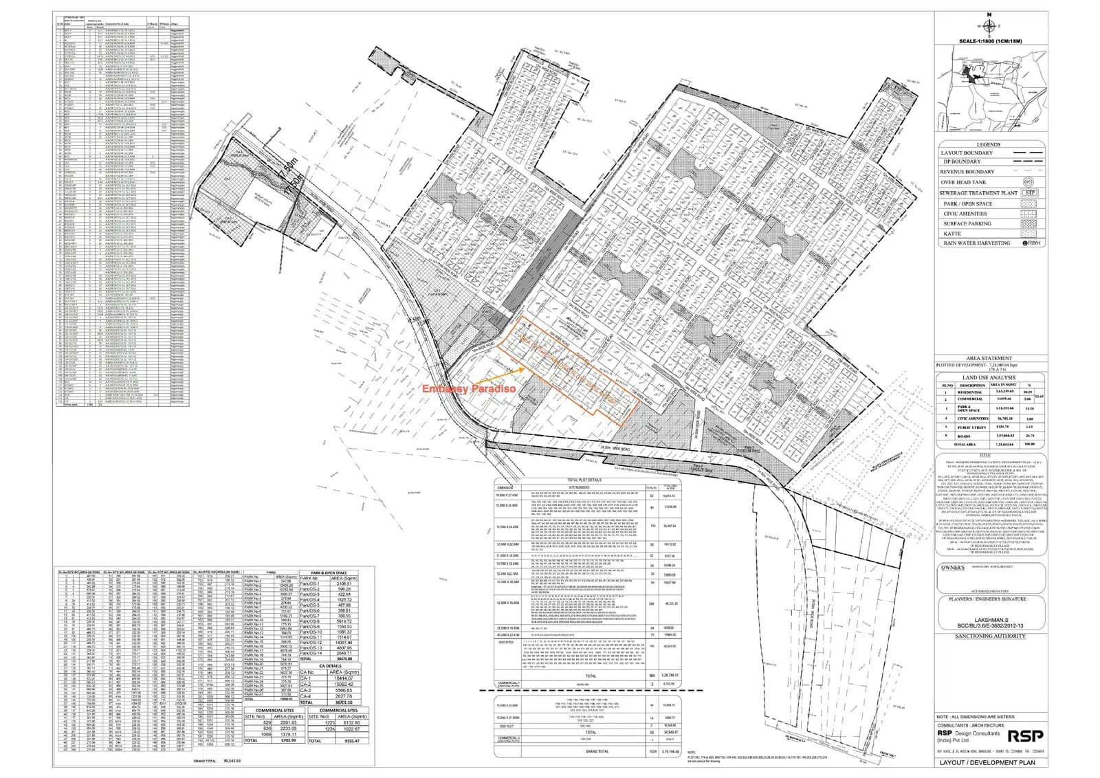 Embassy Paradiso: 1 Embassy Paradiso Plot Area Demarcation.pdf (filed with Karnataka RERA)