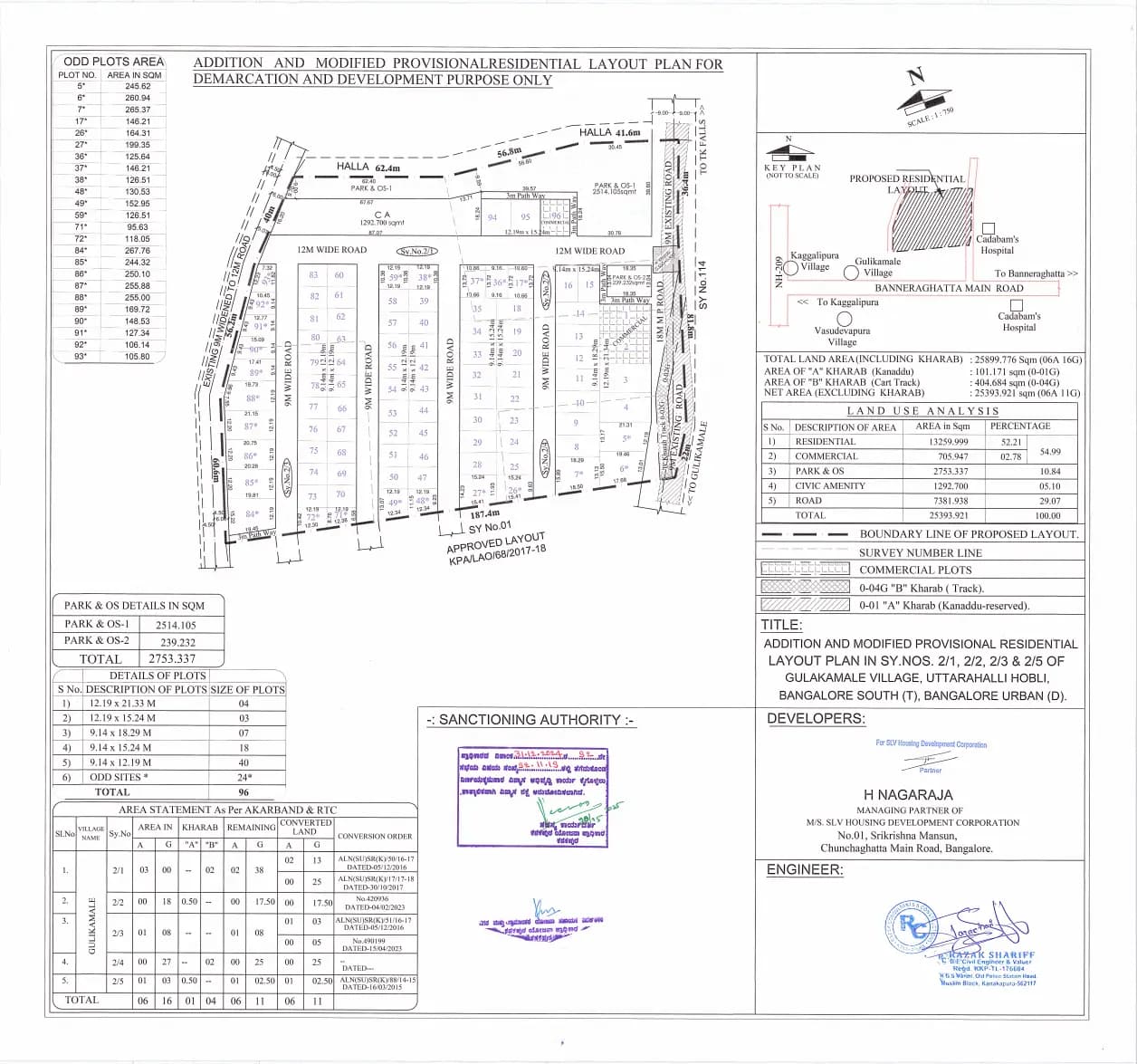 Kingstone Valley: Approved Layout Plan/Demarcation Plan (filed with Karnataka RERA)