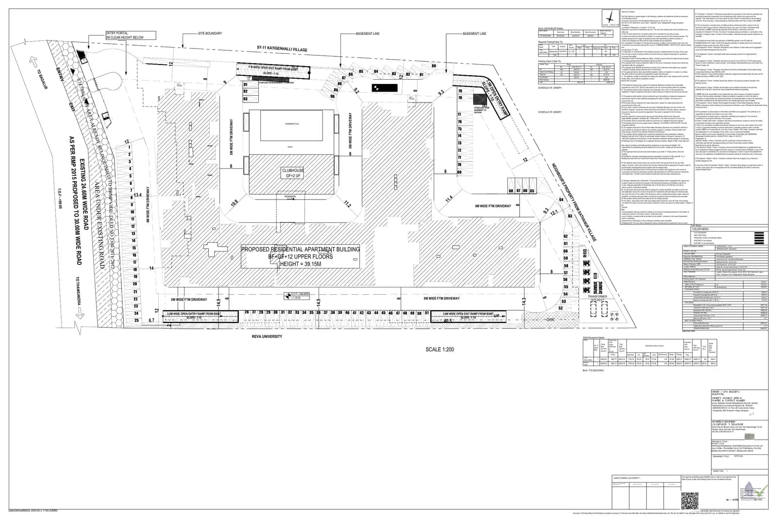 TVS Emerald Auralis: Approved Building Plan, page 1 (filed with Karnataka RERA)