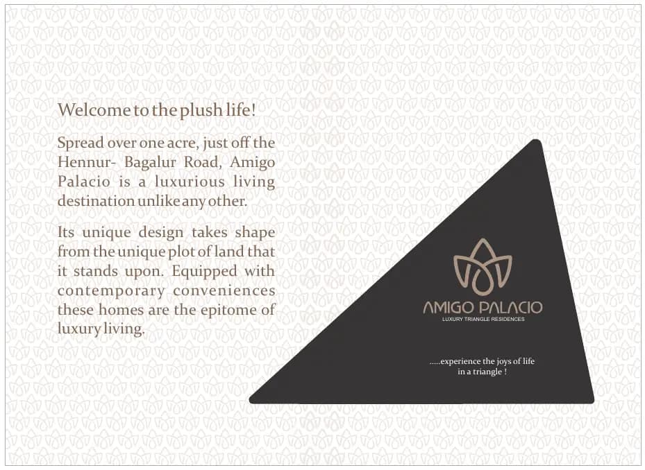 Amigo Palacio: Brochure, page 2 (filed with Karnataka RERA)