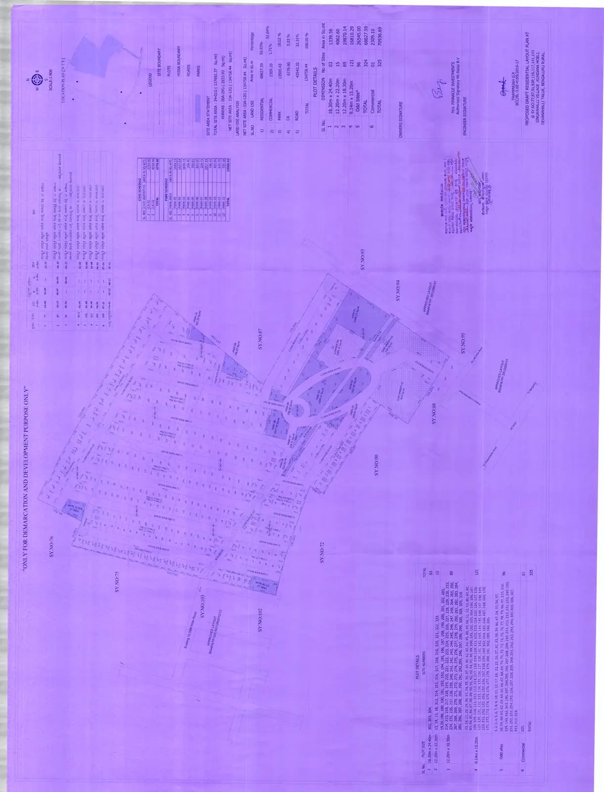 Prestige Greenbrook: Approved Layout Plan/Demarcation Plan (filed with Karnataka RERA)