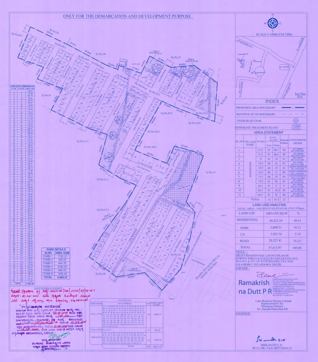 Lake Botanica:  (filed with Karnataka RERA)