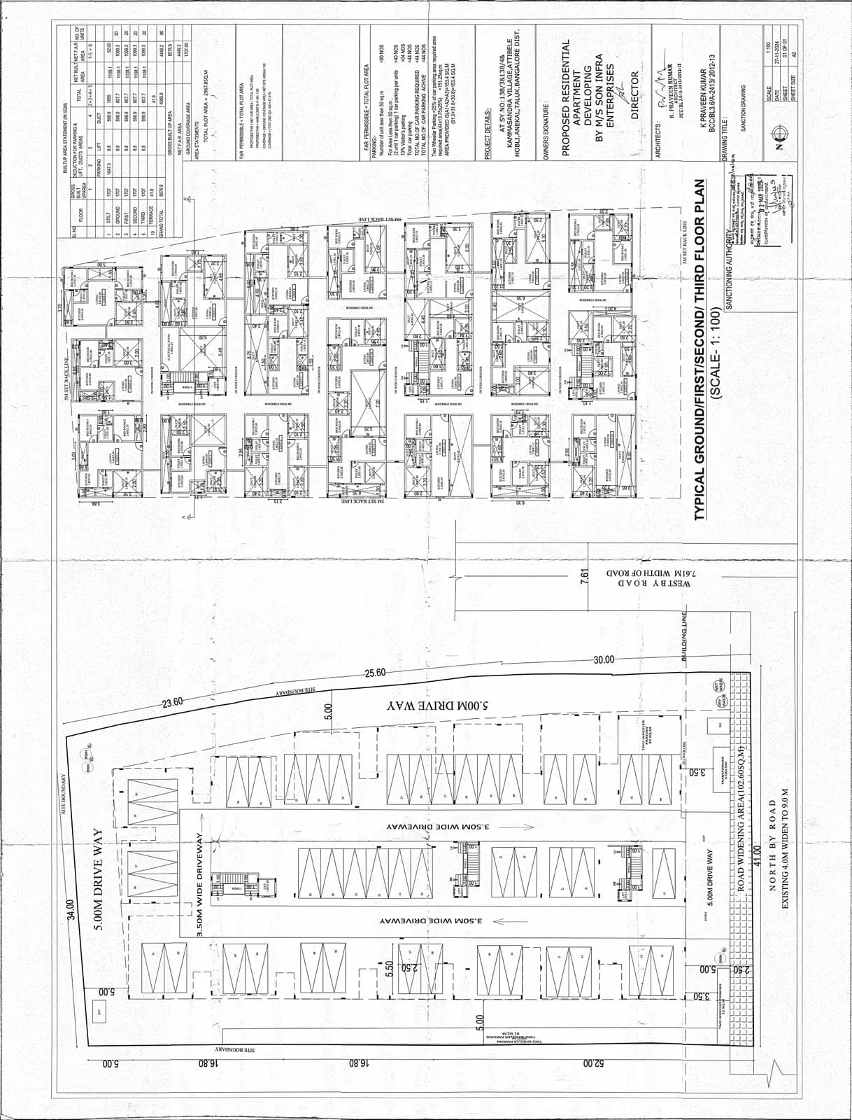 Aavya Homes: SON Sanctioned Plan 01 (filed with Karnataka RERA)