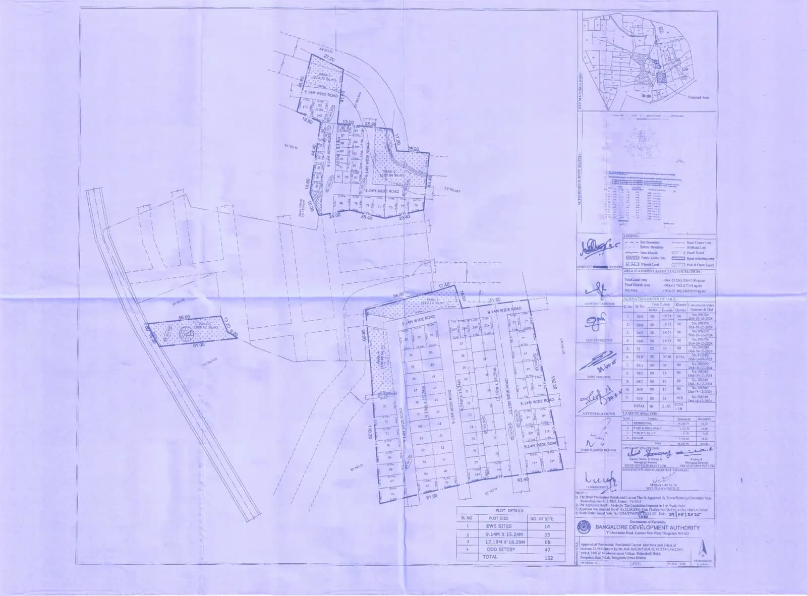 Sidvin Horizon By The Lake: Approved Layout Plan/Demarcation Plan (filed with Karnataka RERA)