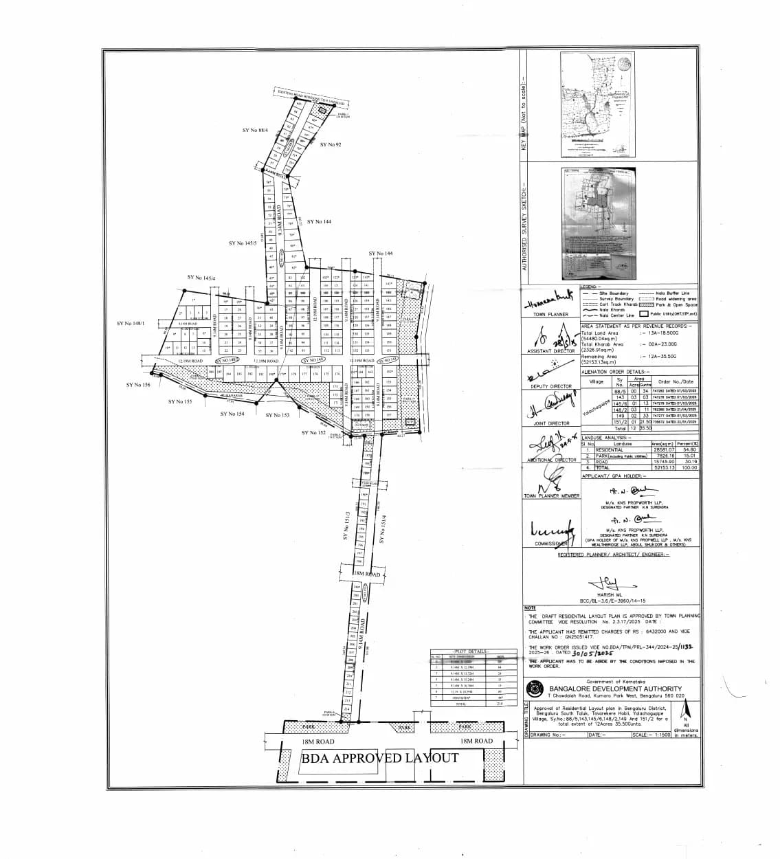 KNS Ananta: Approved Layout Plan/Demarcation Plan (filed with Karnataka RERA)