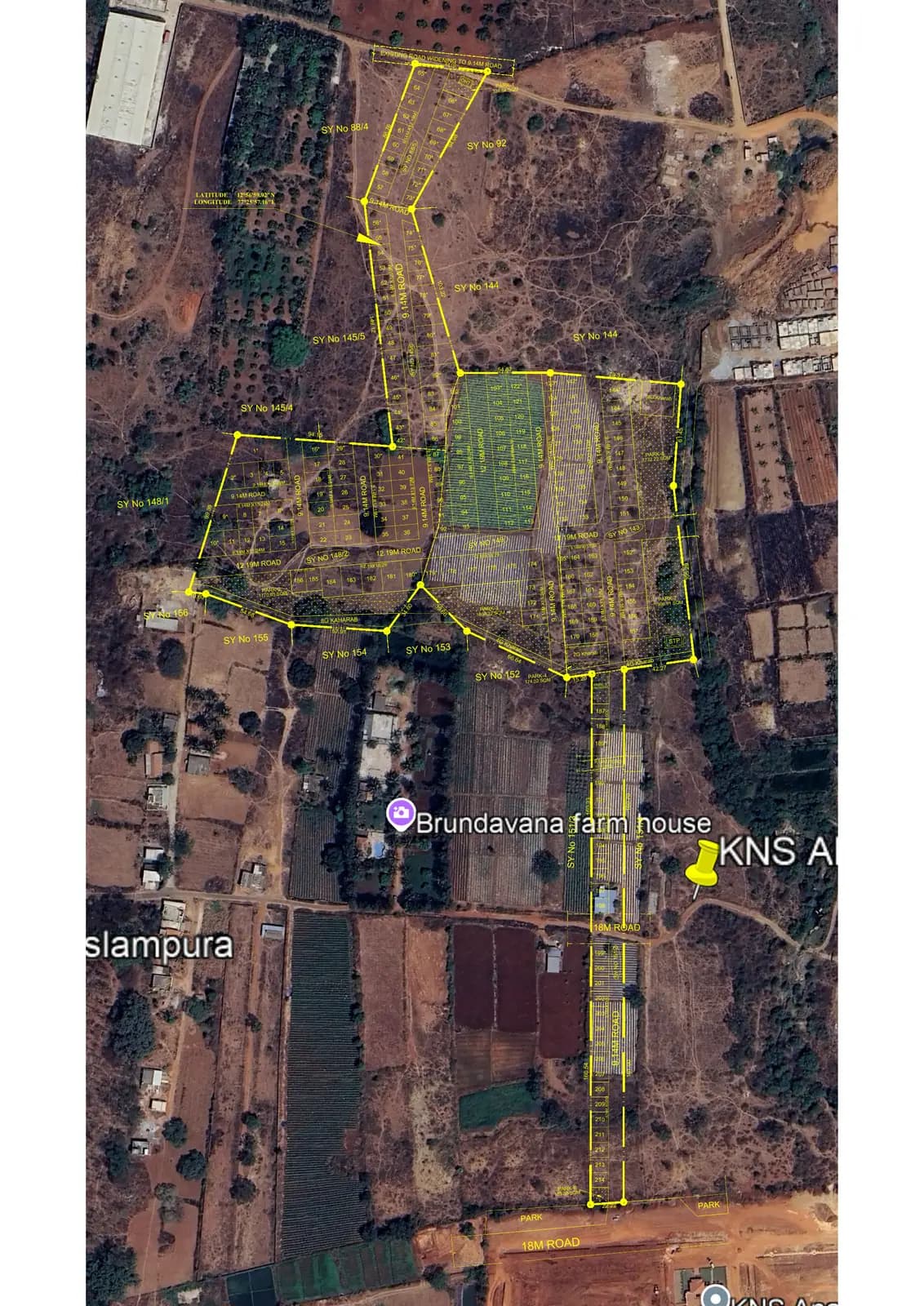 KNS Ananta: Demarcation of plan with latitude & longitude (filed with Karnataka RERA)