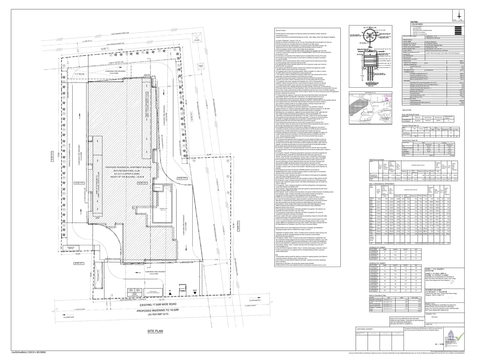 Adithi Eternia: Approved Plan.pdf, page 1 (filed with Karnataka RERA)