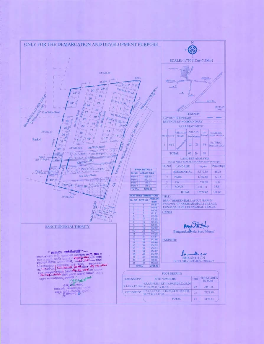 Aurum Valley: Layout plan (filed with Karnataka RERA)