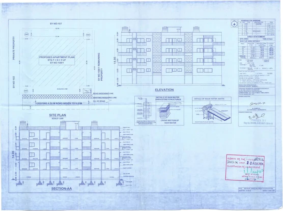 A B Anantha: Approved Building Plan, page 1 (filed with Karnataka RERA)