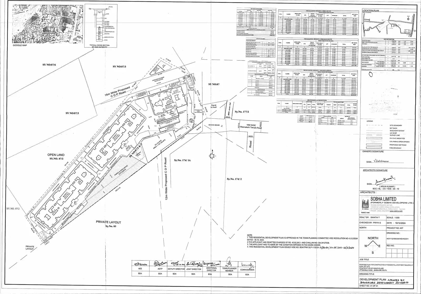 Sobha Magnus: Approved Building Plan (filed with Karnataka RERA)